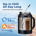 thumbnail image 3 of SUNSOC 50oz Insulated Water Bottle Keep Cold 36hrs,Large Vacuum Insulated Tumbler with Handle, BPA Free Stainless Steel Travel Mug with Leakproof Dual Lid for Camping Outdoor, 3 of 9
