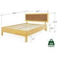 thumbnail image 5 of Queen Size | Nipe 63x82x14in Deluxe Bed Frame with Adjustable Headboard, Bohemian Unique Style, Pine Wood, Natural, 5 of 7