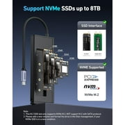 BENFEI 6-in-1 USB C Hub with M.2 NVMe SSD Enclosure, 10Gbps USB 3.2 Ports (2×USB-A + 1×USB-C), 100W PD, 4K@60HZ HDMI–Compatible with MacBook Pro/Air, iPad Pro, Dell XPS, Surface Pro