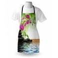 thumbnail image 3 of Spa Apron Composition Bamboo Tree Floor Mat Orchid Stones Wellness Greenery, Unisex Kitchen Bib Apron with Adjustable Neck for Cooking Baking Gardening, Fuchsia Charcoal Grey Lime Green, by Ambesonne, 3 of 3