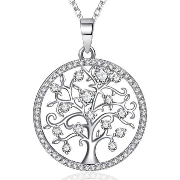 TANGPOET Tree of Life Necklace for Women Sterling Silver Fancy Jewelry Gifts for Mom Her Anniversary Birthday everyday