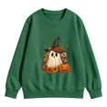 thumbnail image 4 of Womens Vintage Halloween Sweatshirt Crewneck Long Sleeve Pullover with Cute Pumpkin Graphic for Fall Spooky Season, 4 of 4