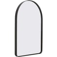 thumbnail image 1 of Contemporary Brushed Metal Wall Mirror | Glass Panel Framed Rounded Corner Deep Set, 1 of 28