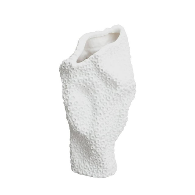 Jarrón de mesa moderno, soporte para bolígrafos, macetas, arreglos florales, artesanías, maceta para flores 15cmx12cmx31cm Blanco