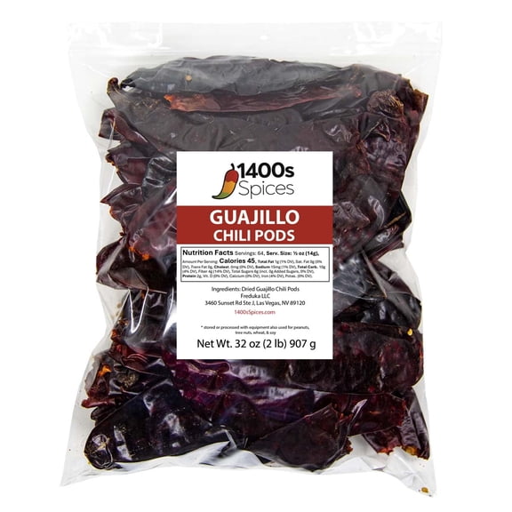 2lb Dried Guajillo Stemless Chiles Pepper by 1400s Spices