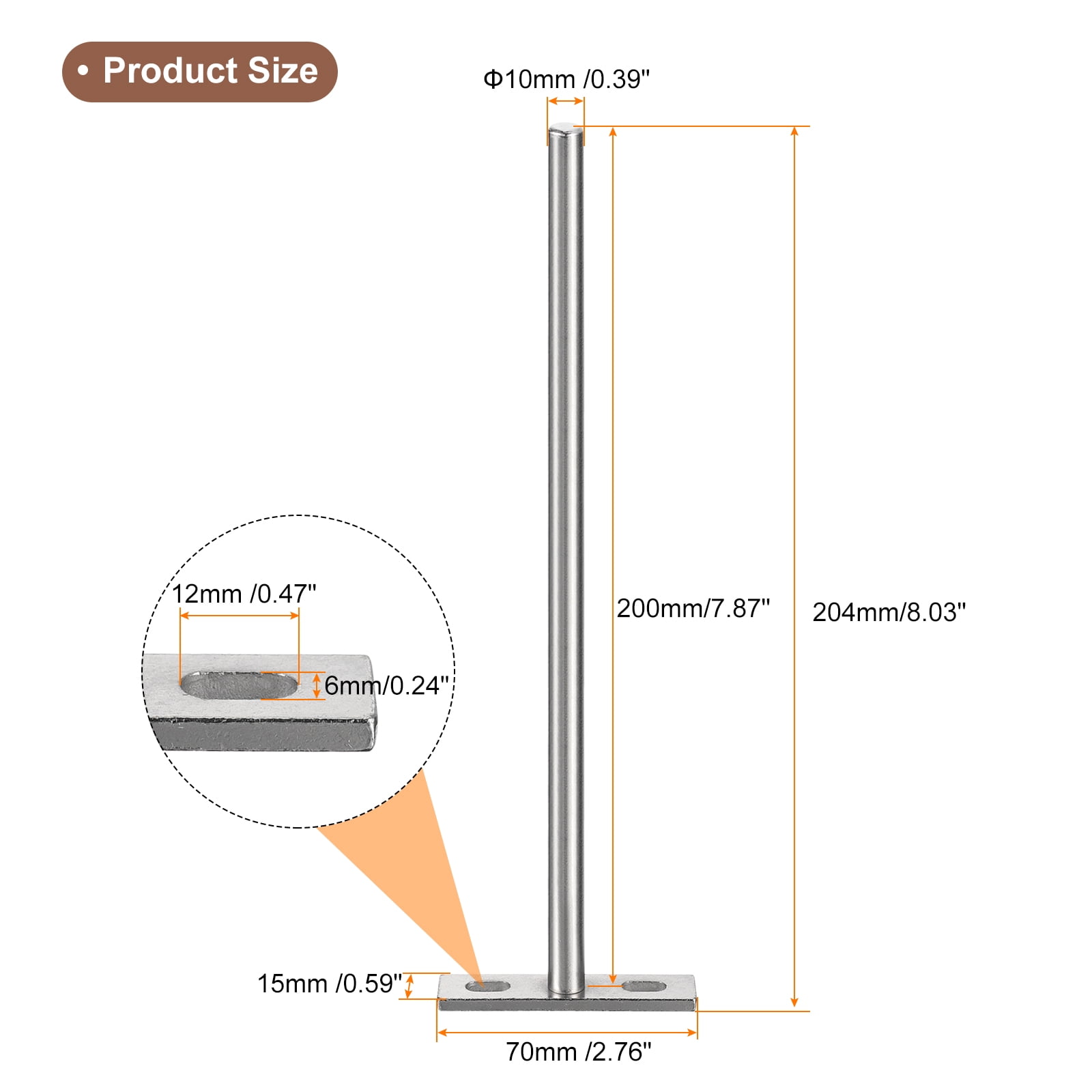 Uxcell 8Pcs 8 inch Wall Mounting Floating Shelf Bracket Blind Shelf Support, Silver