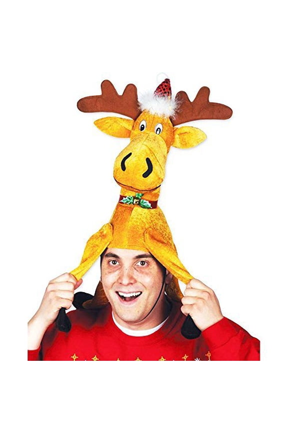 Plush Christmas Moose Hat (1 Count) Headwear BEISTPLUSH001