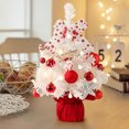 thumbnail image 1 of VBXOAE 50cm Red & White Rotating Octave Music Box Desktop Mini Christmas Tree with LED Lights-Pre-Decorated with Bows,Balls,and Snowflakes,PVC Material,Metal Frame,Cement Base,Ideal for Tabletop Decor, 1 of 7