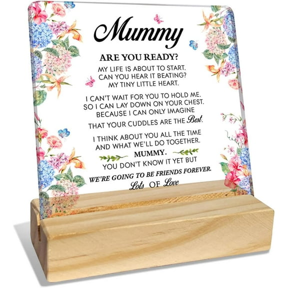 Mom to be Gifts, New Mom Gifts for Women, First Mothers Day Gifts for New Mom, Pregnancy Gifts for Women First Time Moms, Mummy We're Going to Be Friends Forever, Desk Acrylic Decor