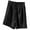Black, variant on Women's Solid High Waist Partial Elastic Back Pleated Linen Blend Lightweight Breathable Wide Leg Casual Summer Bermuda Shorts with Side Pockets,XXL