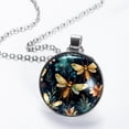 thumbnail image 2 of Fireflies Glass Circular Pendant Necklace - Women's Fashion Necklace, 2 of 5