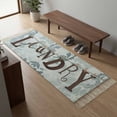 thumbnail image 5 of Kitchen Runner Rugs, Laundry Room Abstract Leaf 2'x4' Throw Rug with Tassels, Sketch Leaves Art Washable Soft Floor Carpet Runner for Hallway Bedroom Bathroom Laundry Room, 5 of 9