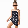 thumbnail image 3 of TOWED22 Toddler Baby Girl One Piece Swimsuit Print Fly Sleeve Ruffle Trim Bathing Suit Summer Rash Guard Beachwear Black,11-12 Y, 3 of 7