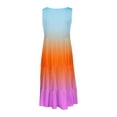 thumbnail image 4 of ibuvkizy Summer Dresses for Women Plus Size Summer Dresses,Womens Fashion Holiday Summer Round Neck Gradient Print Sleeveless Party Beach Dress,Holiday Party Beach Dress,Gifts for Women, 4 of 5