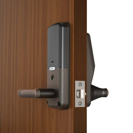 Lockly - Secure Plus Smart Lock Bluetooth Replacement Latch with Touchscreen/Fingerprint Sensor/Key Access/Auto Lock - Matte Black