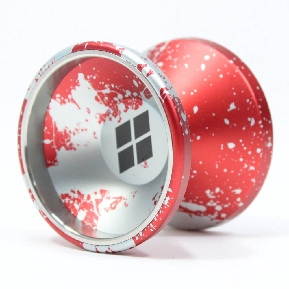 Sengoku Shingen Yo-Yo - Bi-Metal YoYo - 7175 Aluminum with Stainless Steel Rings (Red Silver Splash)