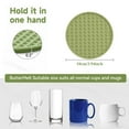 thumbnail image 3 of Set of 6 Silicone Drink Coasters with Metal Holder – 4" Round Heat Resistant Non-Slip Pads for Mugs, Cups, Table, Desk, Office, Bar (Green), 3 of 6