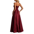 thumbnail image 3 of XIAOCHA Women's Summer Elegant Maxi Dress V Neck Thin Spaghetti Strap Satin Solid Flowy Floor Evening Gown, 3 of 6