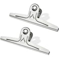 thumbnail image 1 of Clips Bulldog Extra Grandes, Paquete de 2 Clips Gigantes Gigantes de Acero Inoxidable de 30 Cm, Soporte de Abrazaderas de Papel para Tablero de Dibujo, Arte, Maestros, Oficina en Casa (Plata), 1 of 5