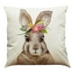 thumbnail image 1 of Puntoco Easter Day Pillowcase Linen Rabbit Pillowcase for Home Decoration 18X18 Inches, 1 of 2