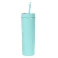 thumbnail image 1 of Vaso Flaco Unique Bargains con Tapas y Pajitas 16Oz Verde Mate, 1 of 6