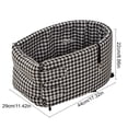 thumbnail image 3 of Dog Car Seat Console Pet Booster Seat Black Houndstooth Car Travel Bed for Small Dogs Under 13lbs Portable Dog Travel Carrier Bag Washable Dual Sided Mat, 3 of 3