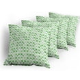 thumbnail image 5 of Ambesonne Green Throw Pillow Cover 4 Pack, Clovers Moroccan, 16", White Green, 5 of 7