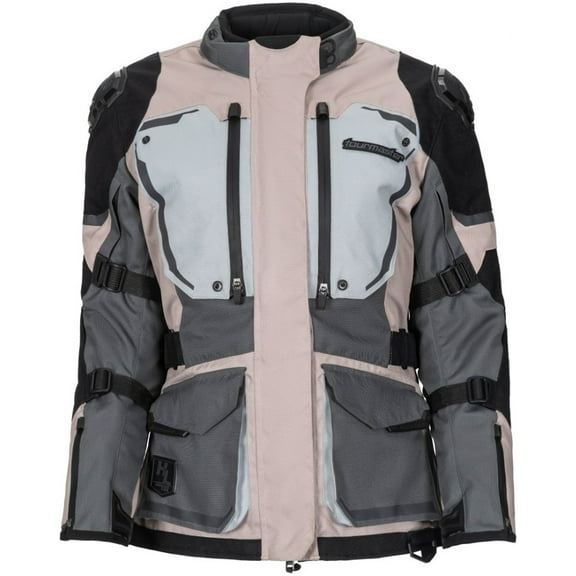 Tourmaster The Trek Mens Adventure Touring Motorcycle Jacket Sand/Gray MD