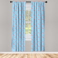 thumbnail image 4 of Ambesonne Cruise Ship Window Curtains, Cartoon Sailor Theme, Each 28" W x 95" L, Pale Blue Vermilion, 4 of 4