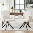 thumbnail image 3 of Kidol & Shellder Boucle Dining Chair Comfy Swivel Kitchen Chair Modern Computer Chair Vanity Chair with High Back and Arms for Home Kitchen Makeup Room, Beige, 3 of 8