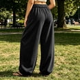 thumbnail image 5 of COMVALUE Women's Baggy Wide Leg Pants Casual Drawstring Harem Pants Bohemian Trousers with Big Pockets (Black, 3XL), 5 of 8