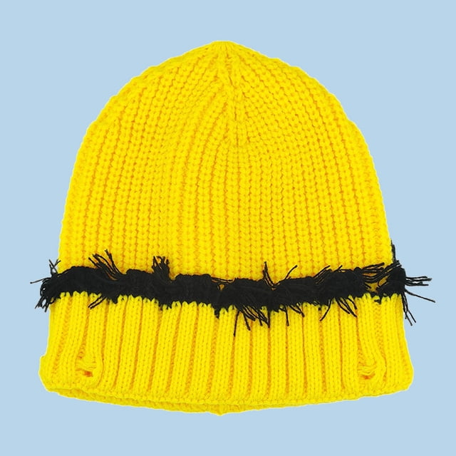 TINZ Winter Adult Knitted Hat Color Matching Wool Hat Winter Gear Ear Covering Hat Hat Winter