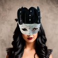 thumbnail image 3 of Máscara de princesa veneciana Fernando Accesorios de mascarada con diamantes de imitación y plumas, 3 of 8