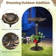 thumbnail image 5 of Gymax Solar Bird Bath Standing Pedestal Birdbath & Feeder Combo w/ Lotus Leaf Bowl Antique Bronze, 5 of 10