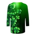 thumbnail image 4 of Xuyuer Womens 3/4 Sleeve St. Patrick's Day T-Shirts Crew Neck Spring Graphic Tee Tops Cute Tunic Tops Basic Tees Blouses Business Work Tee Top Merry and Bright Graphic Tee Tops, 4 of 6