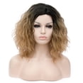 thumbnail image 1 of Peluca de cabello humano Unique Bargains 16' Claro Gris rizado con gorra, 1 of 6