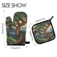 thumbnail image 2 of Yayeee Oven Mitts and Pot Holder Set of 4 Heat Resistant Kitchen Gloves Baking Hot Pad, Retro Pine Tree, 2 of 5