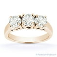 thumbnail image 2 of Round Cut Charles & Colvard Forever Brilliant Moissanite 3-Stone Engagement Ring in 14k Rose Gold, 2 of 5