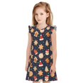 thumbnail image 1 of Vsdgher Robe de Nuit en Pain d'Épice pour Filles Manches Courtes à Volants Robe de Nuit Pyjama pour Fête-Moyen, 1 of 6