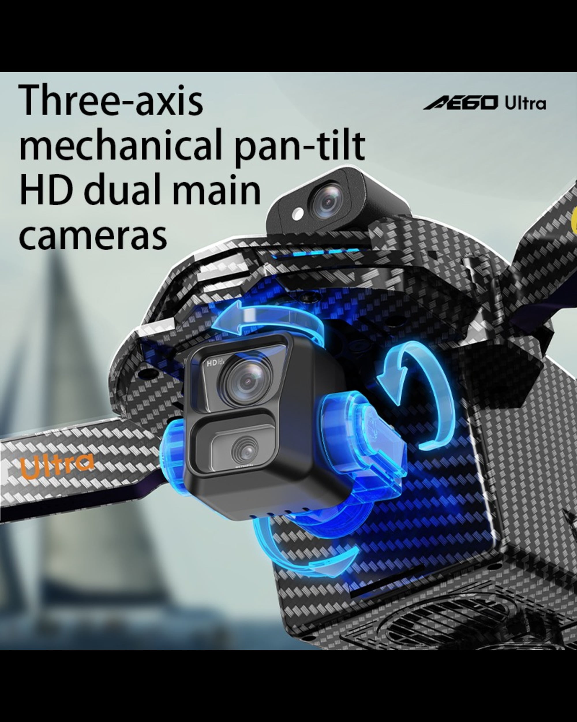 Ae60 Ultra GPS Camera Drone with 4K HD Camera, Screen Controller, Obstacle Avoidance and Auto Return for Adults