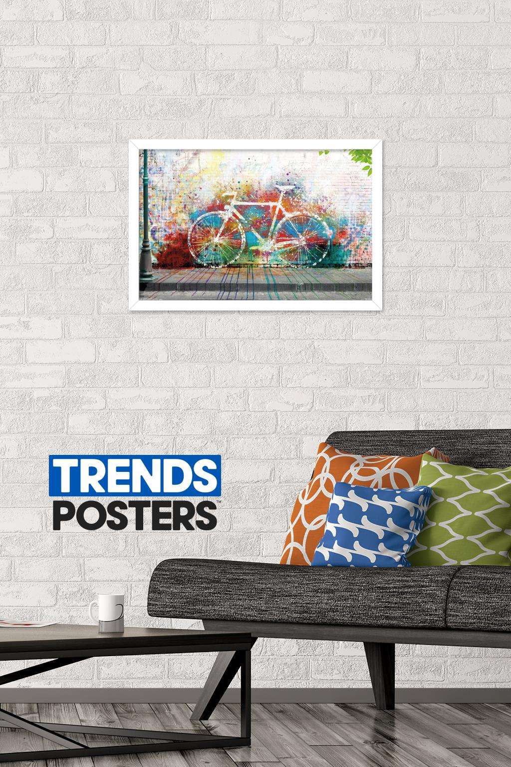 Ghost Bike Wall Poster, 14.725" x 22.375", Framed