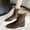 Brown, variant on JUSLIO Boots for Women Chunky Heel Boots Pointed Toe Ankle Boots Low Heels Fashion Casual Slip On Zipper Womens Boots