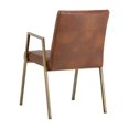 thumbnail image 4 of Sunpan Homer 18.5" Modern Faux Leather Dining Armchair in Brown/Antique Brass, 4 of 7