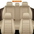 thumbnail image 2 of DIKSOAKR Leather Car Seat Cover Fit for Toyota Highlander 2008-2025 Faux Leather Car Seat Protector Vehicle Cushion Covers Compatible Airbag Waterproof Full Set 5 Seats Beige, 2 of 7