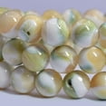 thumbnail image 2 of Angelstones Bracelet Extensible Unisexe en Perles Rondes de 8 mm avec Pierre Précieuse Tridacna Vert Émeraude Naturel, 2 of 2