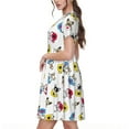 thumbnail image 2 of Balery French Bulldog With Coffee Cup Vestidos sueltos de manga corta para mujer, vestidos de verano 2025, vestidos casuales de corte A con vuelo., 2 of 6