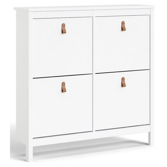 Pemberly Row 4 Drawer Wood Shoe Cabinet in White