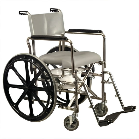 Everest & Jennings Rehab Shower Commode Wheelchair 14.5" Low Back Height