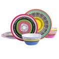 thumbnail image 3 of Gibson Almira 12 Piece Decorated Melamine Dinnerware Set, 4 Assorted Colors, 3 of 8