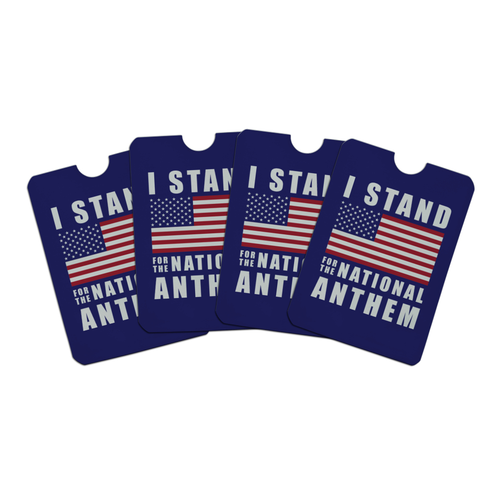 I Stand For The National Anthem American Flag USA Credit Card RFID